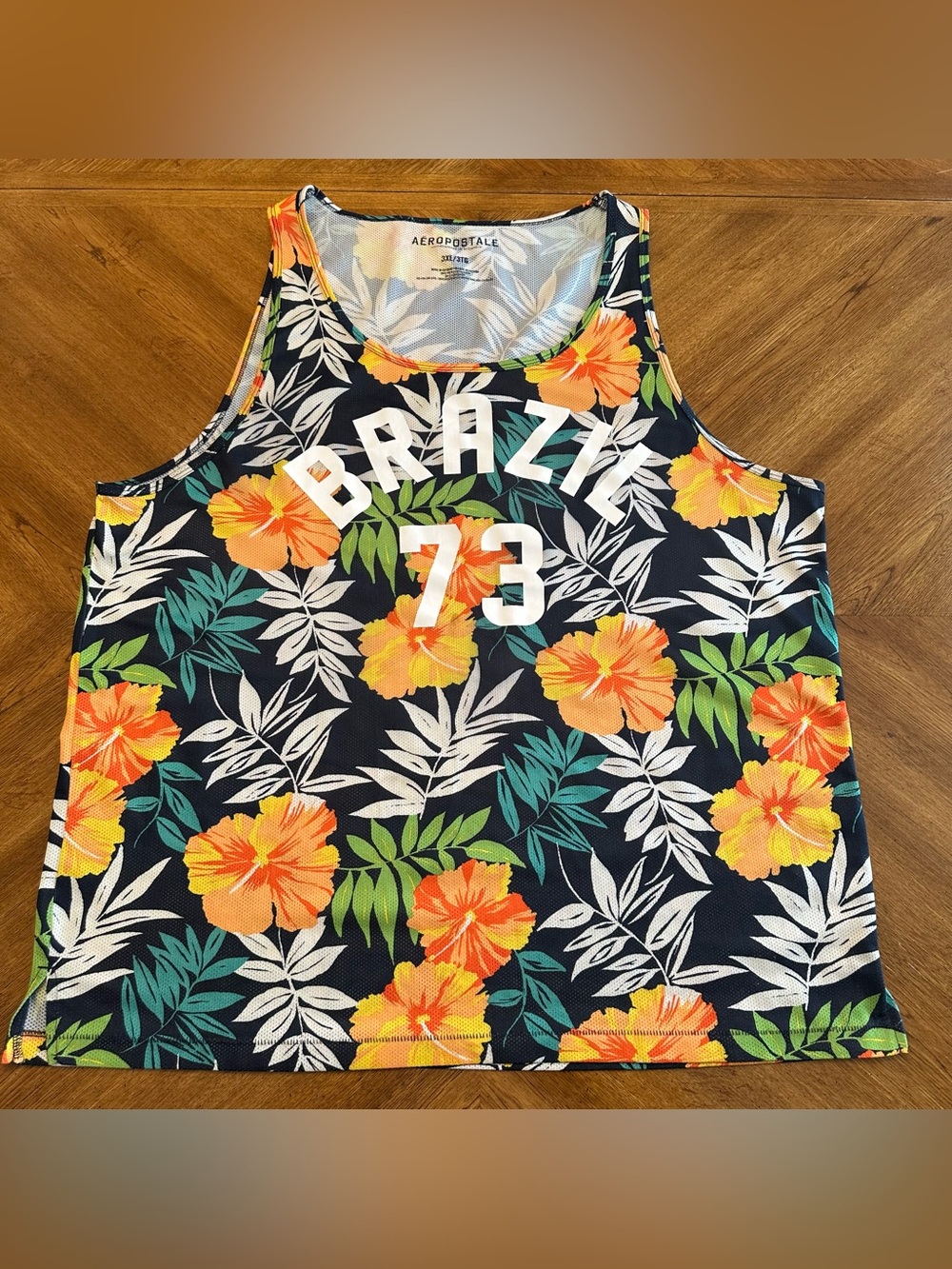 Aeropostale Tropical Brazil 73 Tank Top, Big and Tall Size 3XL, Men's Casual